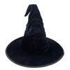 Halloween Pleated Black Witch Hat - Costume Headwear and Hair Accessory.