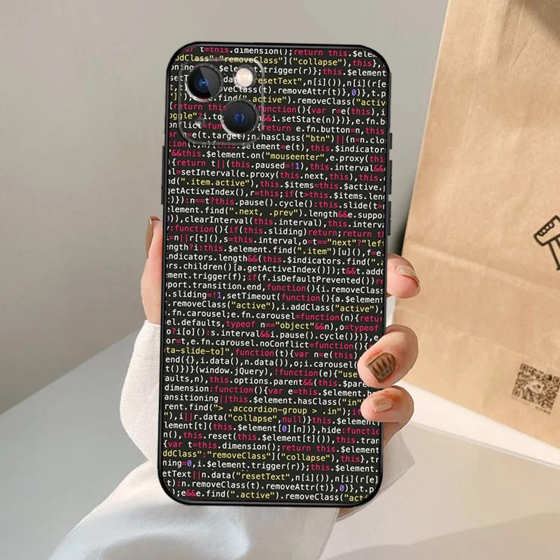 Чехол для телефона с языками программирования для iPhone 17 Air 16 15 14 13 12 11 Pro Max 12 13 mini 15 16 Plus 16e Чехол Coque