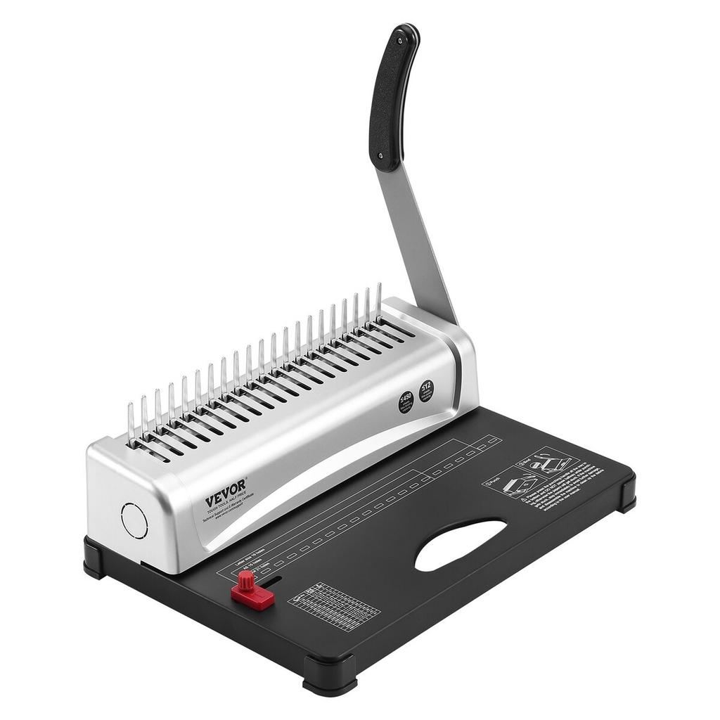 Binding Machine, Comb Binding Machine 21-Holes Binding 450 Sheets, Book Binder Machine with 100 PCS 3/8'' Comb Binding Spines, for Letter Size, A4, A5