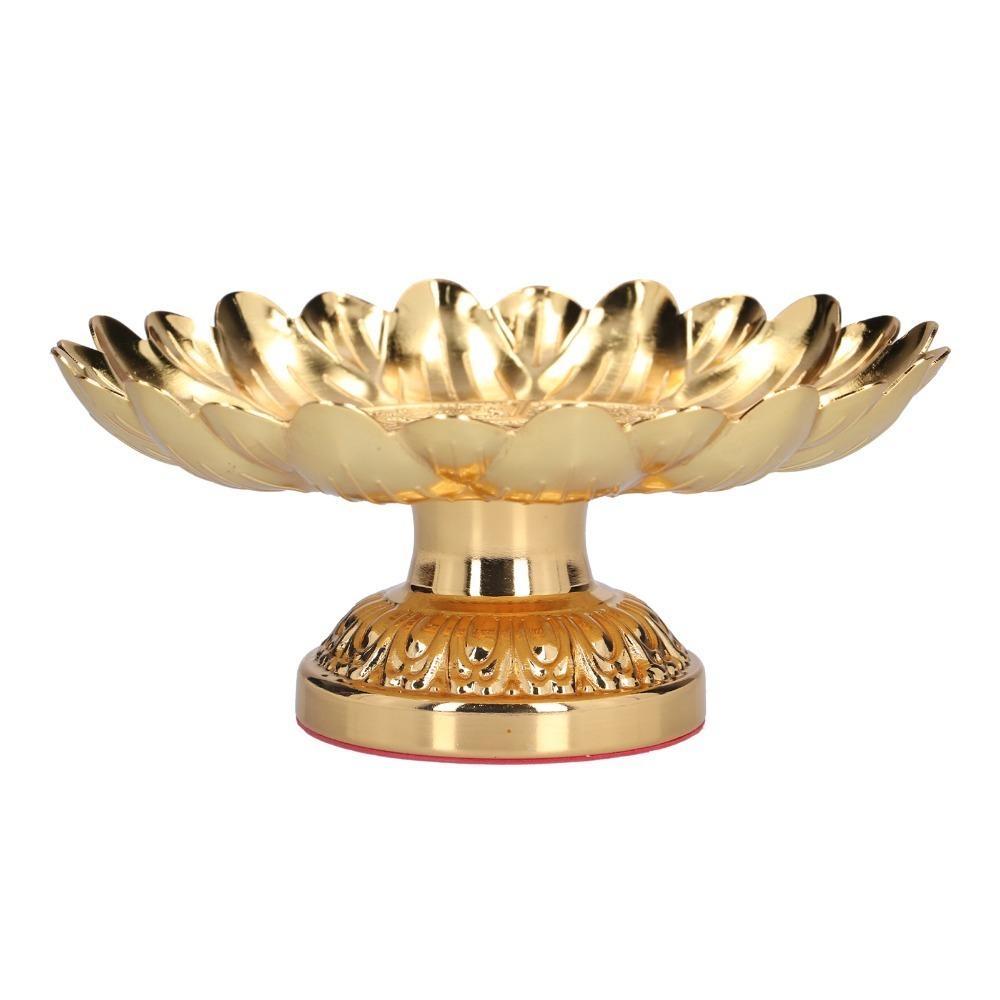 Golden Alloy Vintage Storage Tray Alloy Retro Carved Alloy Dish Household Fruit Storage