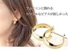 K18 Hoop Earrings 5mm X 15mm Moon Earrings Moon Shell Earrings Bullion Earrings Hoops K18 Yellow Gold [Jewelry Excelente]