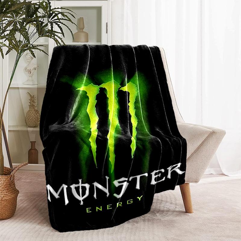 1pc Blanket - Monster Energy LOGO Print Design, Lightweight Blanket for Sofa, Bed- Soft &Warm, Gift for All Seasons