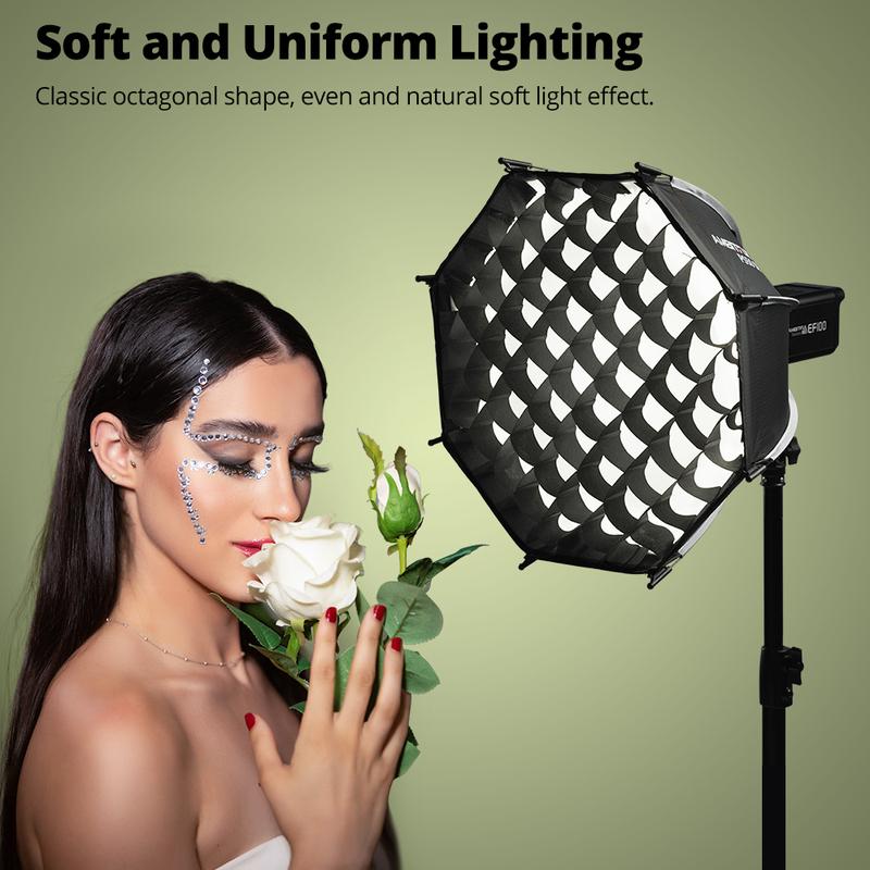 AMBITFUL PS30/PS50 SE 30cm 55cm Quickly Release Bowens Mount Octagon Softbox + Honeycomb Grid Outdoor mini SoftBox for LED Flash