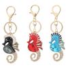 Изысканный автомобильный брелок для ключей со стразами, сумка, кулон, мультфильм, морской конек, брелок для женщин, сумка