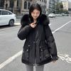Short-style School Overcomes Women's New Cotton-padded Jacket Winter Cotton-padded Jacket with Loose Cashmere and Thick Fur Collar.