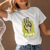 Женская футболка с коротким рукавом, круглый вырез, принт 'Peace', модная уличная одежда, лето 2023, быстрая доставка