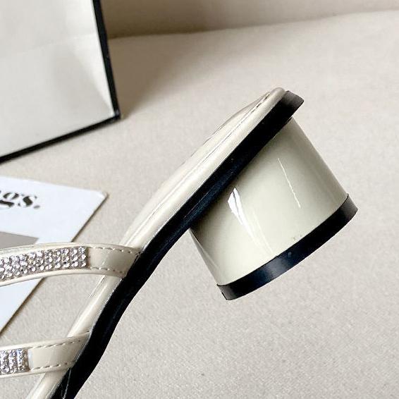 WTEMPO Черные абрикосовые сандалии, женская верхняя одежда, женские летние повседневные сандалии большого размера со стразами на толстом низком каблуке