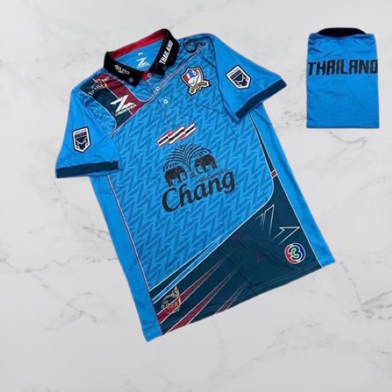 THAILAND National Football Soccer Training JERSEY CHEER Fan Version Quick Dry Shirt Polo Polyester Short Sleeve Uniform Elephant Logo Sport Outdoor
