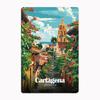 Cartagena Colombia Street View Illustration Travel City Metal Sign Mural Plates Club Tin Home Decor Room Decoration Wall Decor