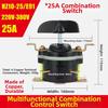 KDH Welding Gear Switch 25A 50A 220V to 380V Wooden Base Combination Switch Copper Contacts 115mm 140mm Height