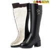 Big Size 35-43 Winter Boots Women Wool Warm Thick Heel Knee High Boots Genuine Leather Round Toe High Heel Women Boots