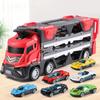 Ejector Container Truck Folding Track Engineering Car Alloy Car Children's Toy Pull-Back Car Toy Christmas Gifts