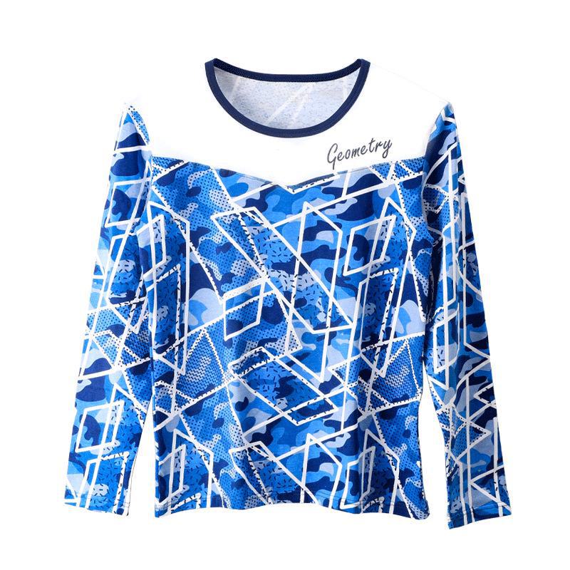 Мужской хлопковый осенний топ — дышащий, удобный, большой круглый вырез, облегающий, молодежный стиль.