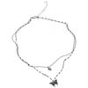 Exquisite Small Pendant Necklace Double Layer Clavicle Chain Shiny Butterfly Necklace Ladies Gift