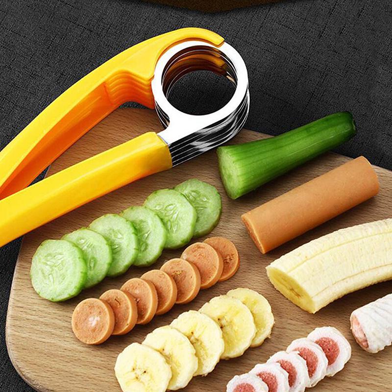 Кухонные аксессуары, слайсер для бананов, фруктов, овощей, колбасы, нержавеющая сталь