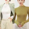 Plus-size Women's Turtleneck Pullover Long Sleeves Slim Fit Simple Basic Solid Color Top Bottoming Shirt Female Knitted Base Shirt
