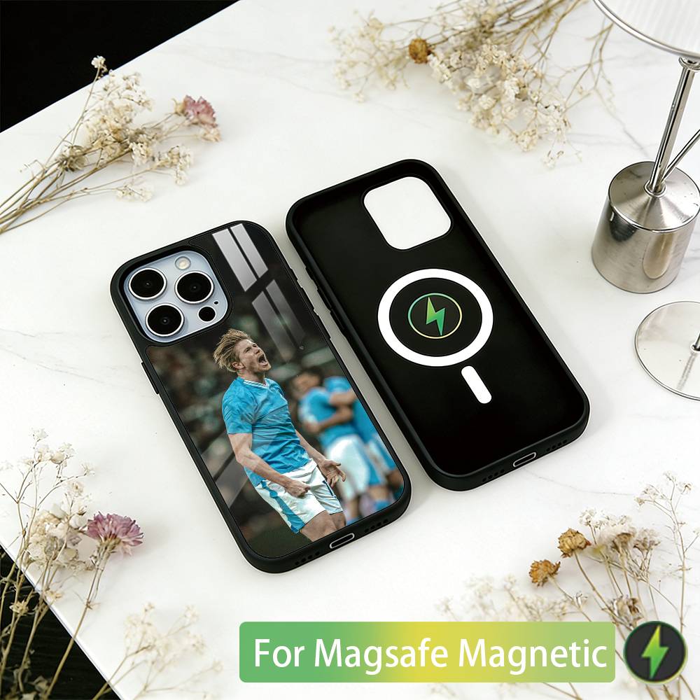 Футбольная звезда Кевин Де Брёйне Чехол для телефона для iPhone 17, 16, 15, 14, 13, 12, 11 Plus, Pro Магнитный с беспроводной зарядкой Magsafe