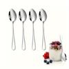 Set of 4 Stainless Steel Spoons - 6.7" Mirror-Polished, Dishwasher Safe for Coffee, Ice Cream.