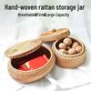 Вьетнамская плетеная корзина из ротанга с крышкой - Банка для хранения чая, закусок, конфет и печенья в гостиной