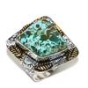 Хризоколла Ручной работы Двухцветное Кольцо из стерлингового серебра 925 пробы Размер 7,5 f2o08