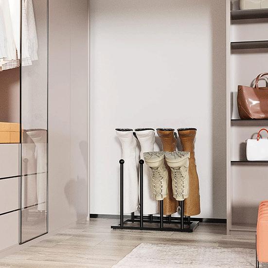 Vertical Metal Boot Rack Free Standing Shoes Drying Stand for Wader Tall Boots Cowboy Boots Multifunctional Shoes Organizer for Dorm Room Closet