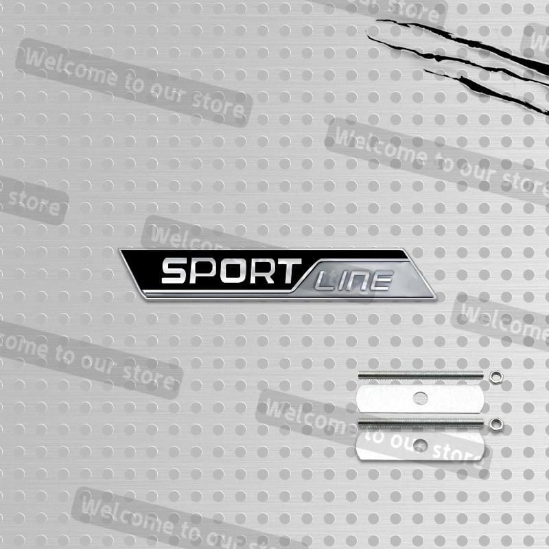 JBIW9 3D Metal Car Styling Sport Line Grille Emblem Side Decals Rear Trunk Body Badge For Skoda VRS Octavia Scala Vision Rapid Kodiaq