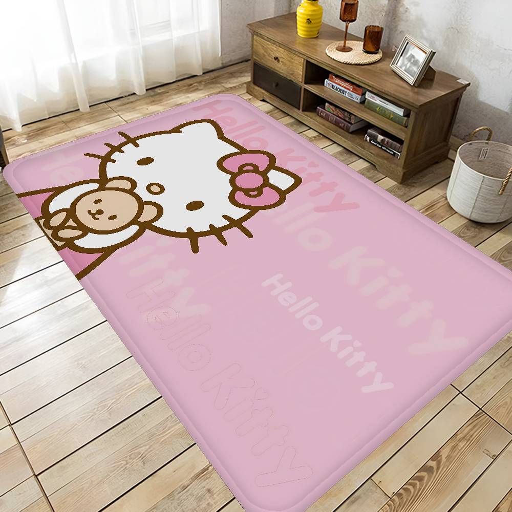H-Hello Kitty Floor Mat Rectangle Anti-slip Home Soft Badmat Front Door Indoor Outdoor Mat Welcome Doormat