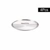 4Pcs Stainless Steel Storage Tray Luxurious Brass Gold Round Plate Fruit Cake Steak Snack Kitchen Metal Storage Tableware Dish