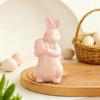 Пасхальный Кролик с Яйцом Фигурка Керамика Бабочка Статуэтка Зайца Скульптура Весна Пасхальный Праздник Вечеринка Украшение Орнамент