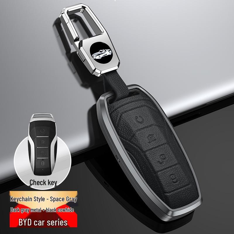 BYD Car Key Fob Case: Qin Pro, Song PLUS, Han MAX, Tang E9 - Aluminum Alloy Shell and Buckle