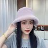 Multi-Coloured Plush Hat Winter Cute Net Red Warm Hat Padded Fisherman Hat Big Head Cap Hat Women's Hat
