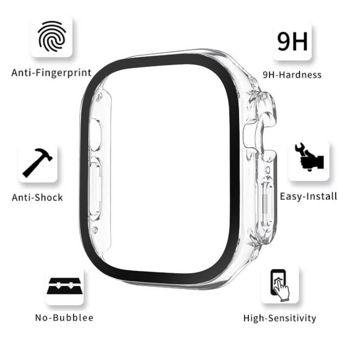 Coque compatible avec Apple Watch ULTRA 2 49 mm - Protection rigide étui transparent écran verre trempé Phonillico®