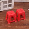 2Pcs 1:12 Dollhouse Miniature Small Chair Plastic Stool Furniture Model Decor Toy Doll House Accessories