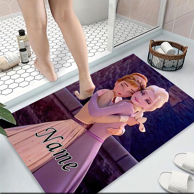 Custom Name Frozen Sisters Embrace Carpet Rug Customizable Soft Washable Anti-Slip Home Living Room Sofa Mats Personalized Rug. 0909282