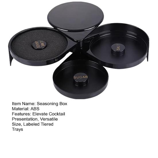 3 Tier Bar Glass Rimmer Salt And Sugar Rimmer Seasoning Box Cocktail Ingredient Separator Bartender Tool for Margaritas