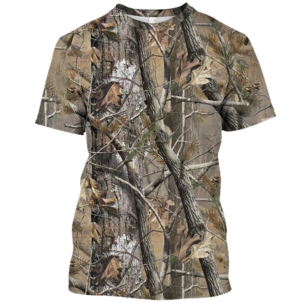 Мужская футболка с коротким рукавом и камуфляжным принтом «Джунгли», забавная, с круглым вырезом, 3D-печать, модная летняя футболка