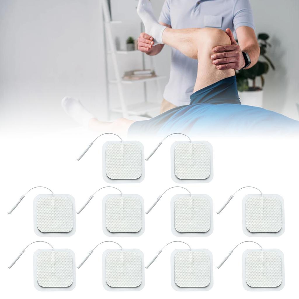 10pcs 2in Electrode Patches 2mm Pin Connector Replacement Reusable Massaging Electrode Muscle Patches for Electrotherapy
