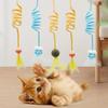 "Self-Entertaining Cat Plush Spring Teaser with Suction Cup"