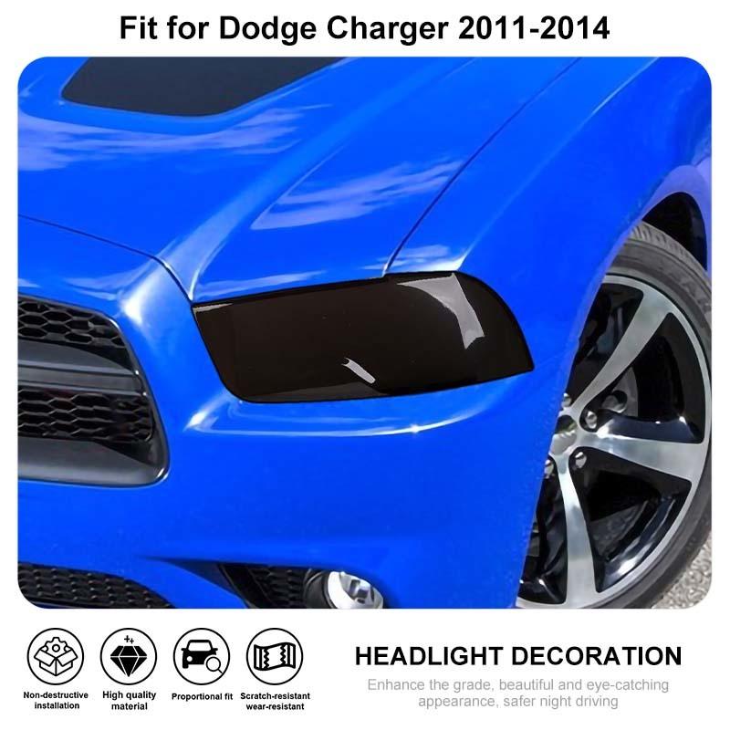 Крышки фар передний бампер ABS украшение лампы для Dodge Charger 2011-2014 внешние аксессуары (Копченый черный)