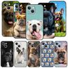 Французский бульдог Собака Питомец Роскошный чехол для телефона Для iPhone 17 Air 16 Plus 13 15 14 12 11 Pro MAX 7 8 SE Мягкий ТПУ Черный чехол