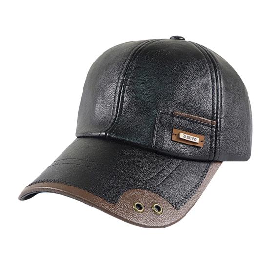 Осенне-зимняя бейсболка из искусственной кожи, дышащая, с металлическими люверсами, дизайн color-blocking, универсальный повседневный стиль, бейсболка