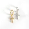 Классические серьги-кресты с бриллиантами Micro Set - Женские серьги-гвоздики с цирконием - Универсальные и элегантные серьги