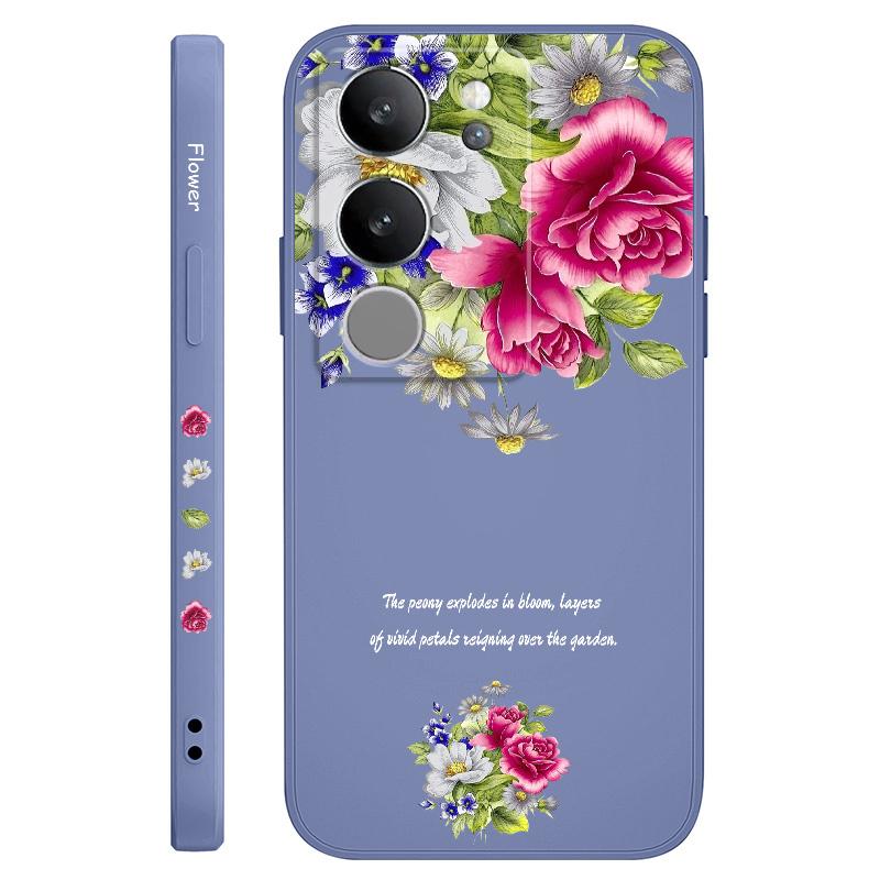 Чехол для телефона с рисунком розы для VIVO V40 V30 V29 V29E V27 V27E V25 V25E V23 V23E V21 V20 Y20 Y12 Y21 Y22 Y50 Y35 Y76 Y36 Pro 4G 5G