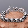 Панк-рокер, браслет с черепом, мужские однотонные мужские браслеты из нержавеющей стали 316L, готические украшения, аксессуары для Хэллоуина