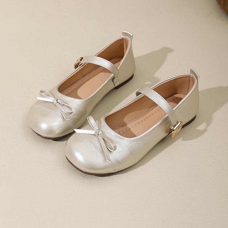Женские туфли Мэри Джейн с французским бантом, летняя новинка 2025 года, с круглым носком, на нежном толстом каблуке, удобные для работы, маленькие кожаные туфли