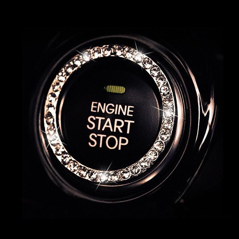 Crystal Engine Ignition Onekey Start Stop кнопочный переключатель защитный чехол Bling Girls автомобильные аксессуары Декор салона автомобиля