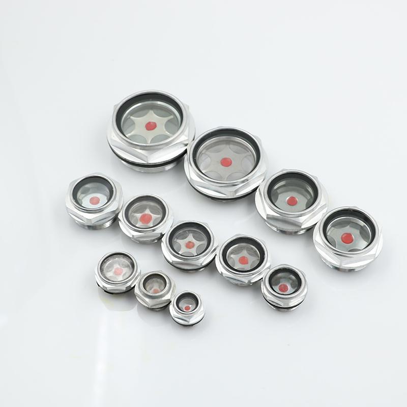 16Mm-48Mm Male Threaded Metal Air Compressor Oil Level Sight Glass
