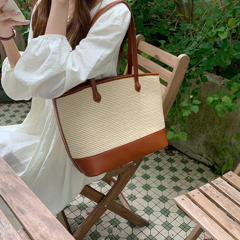 Летние товары Новая Ниша Ретро Текстура Подмышечная Сумка Соломенная Плетеная Сумка Большая Вместимость Простые Игрушки