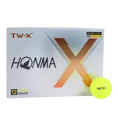 Honma Golf Мяч для гольфа 2024 года, модель 1 дюжина, 12 мячей, белый, желтый, 3 шт., Tour Spin Distance, мягкий, мяч для гольфа TOUR WORLD BT2402 Honma TW-X TW-S HONMA_TW-X_Yellow