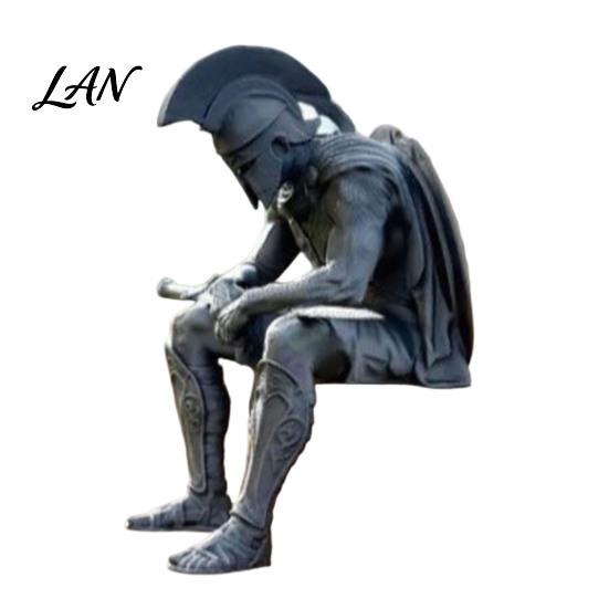 Living Room Table Decor Sitting Roman Centurion Statue, Shelf Sitter Soldier Figurine, Unique Personalized Gifts Ancient Armored Warrior Ornament for